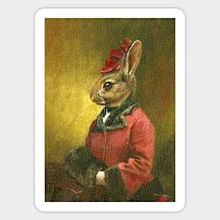 Victorian Lady Rabbit Sticker